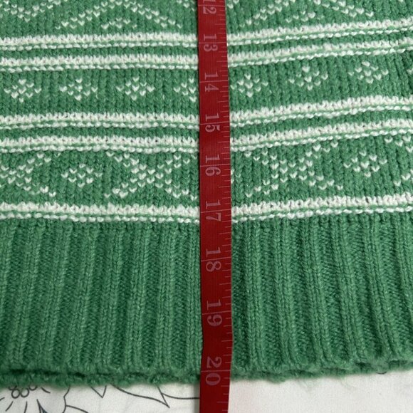 NWT American Eagle Green/White Geometric Pull Over Oversized Cropped Sweater-XS - Picture 8 of 9